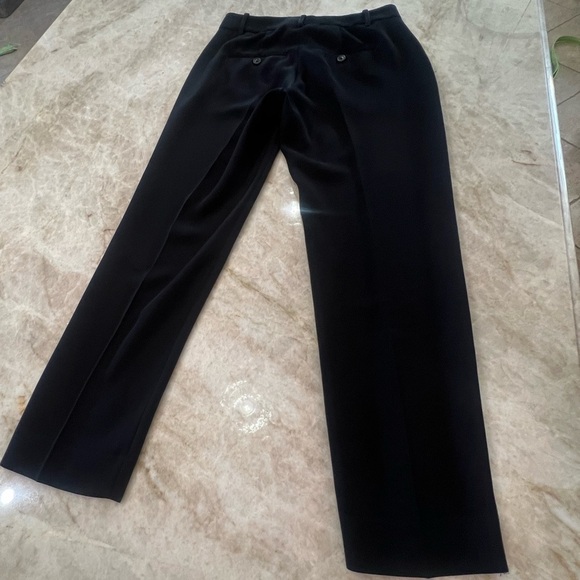 VINCE BLACK CROP JAPANESE CREPE FLAT FRONT STRAIGHT LEG TROUSER WITH BACK POCKET - Picture 4 of 10